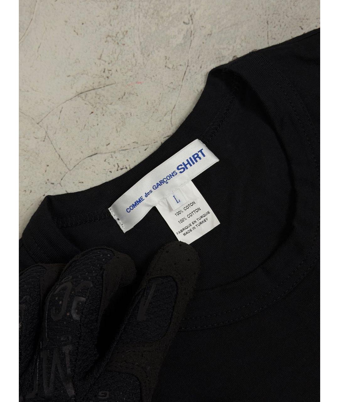 COMME DES GARÇONS Черная хлопковая футболка, фото 4
