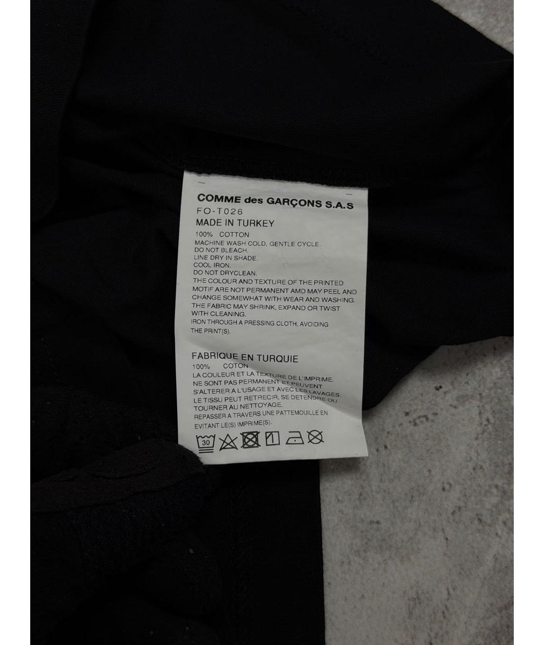 COMME DES GARÇONS Черная хлопковая футболка, фото 6