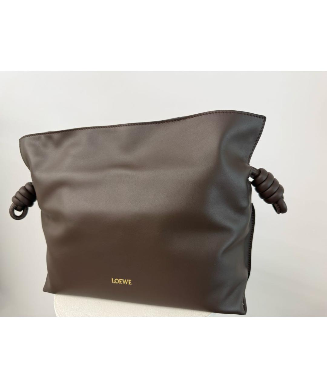 LOEWE Коричневая кожаная сумка через плечо, фото 4