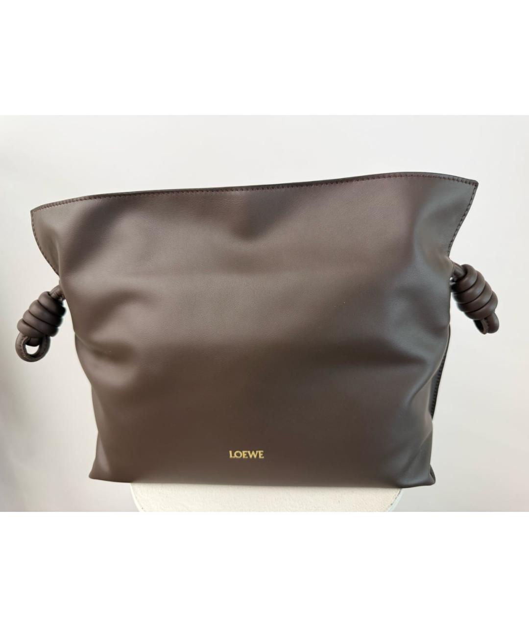 LOEWE Коричневая кожаная сумка через плечо, фото 3