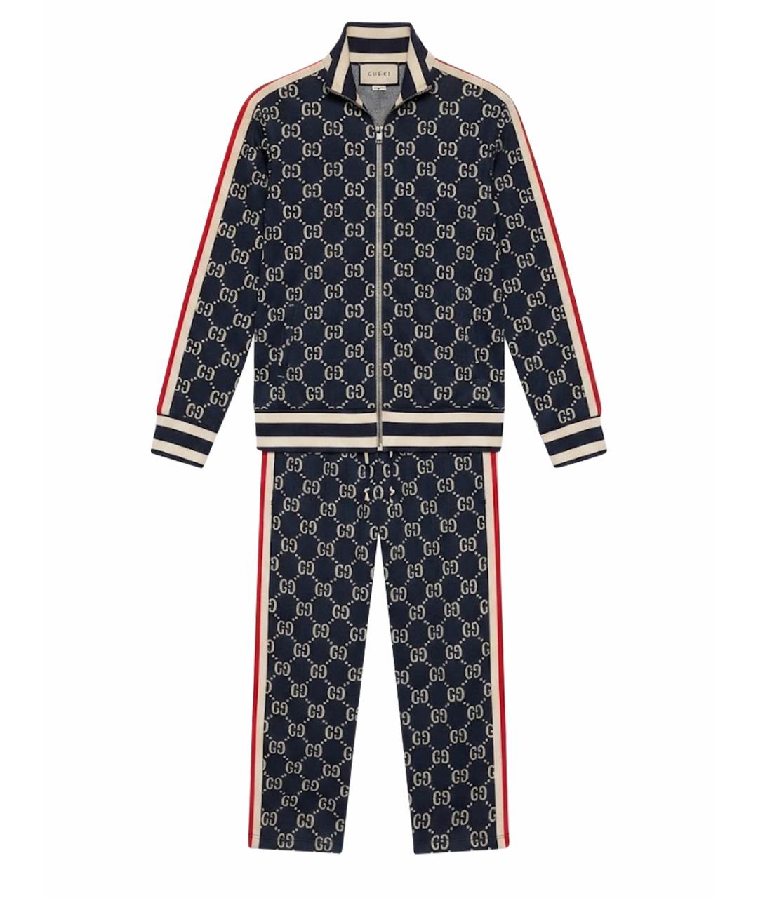 GUCCI Темно-синий хлопковый спортивные костюмы, фото 1