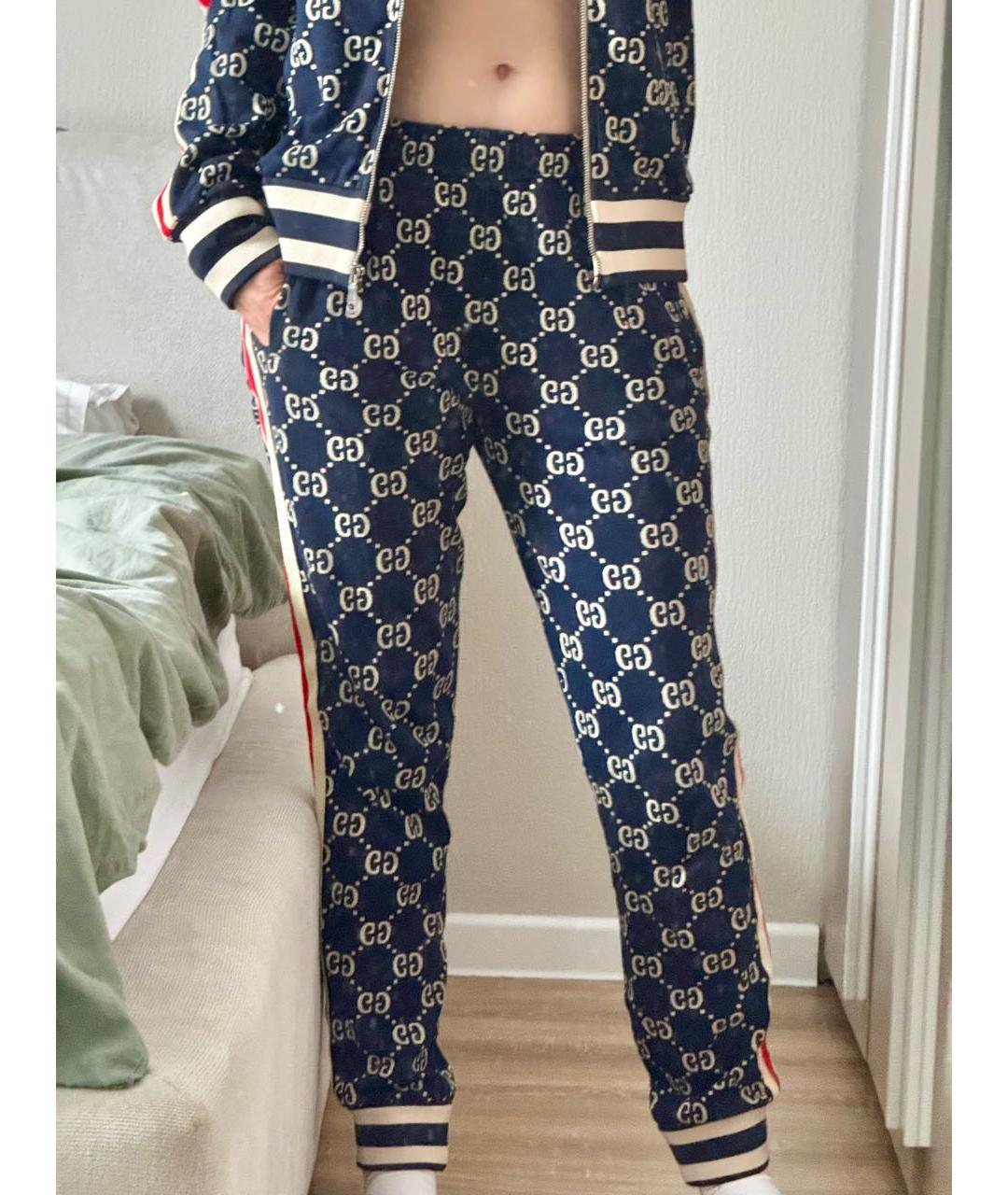 GUCCI Темно-синий хлопковый спортивные костюмы, фото 2