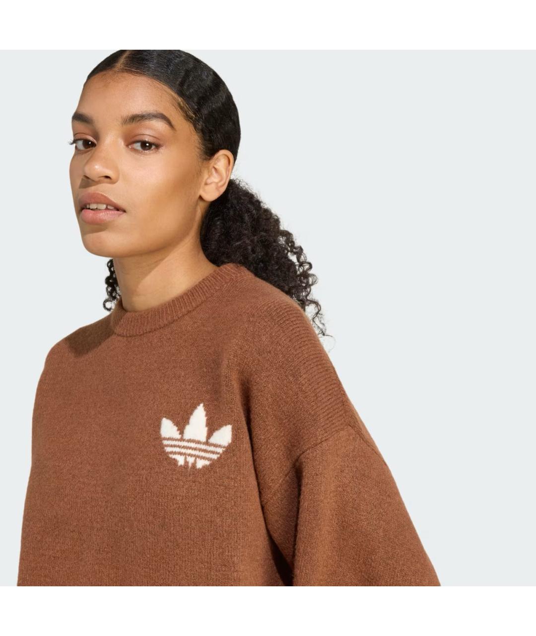 ADIDAS Коричневый полиамидовый джемпер / свитер, фото 3