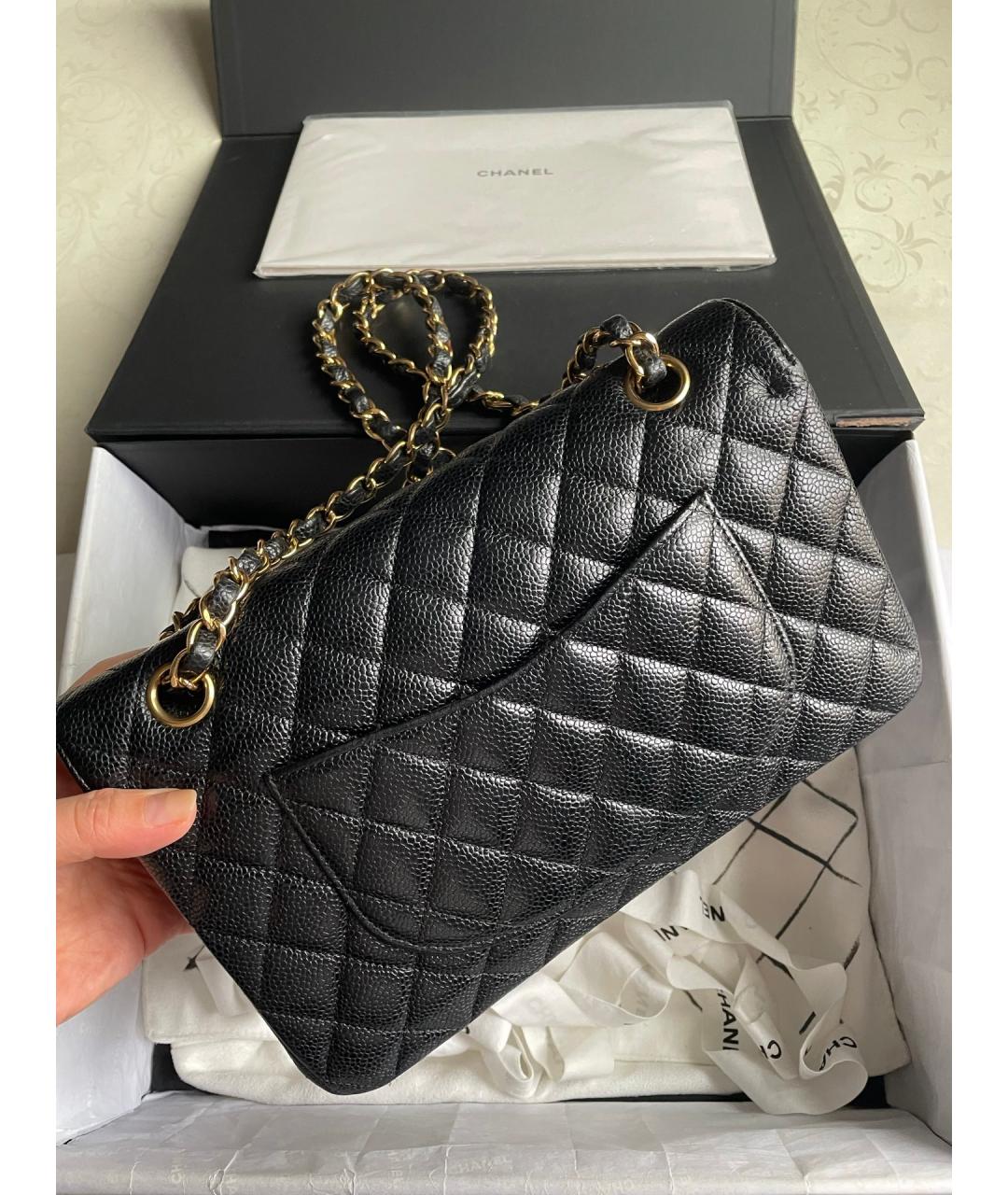CHANEL Черная кожаная сумка через плечо, фото 3