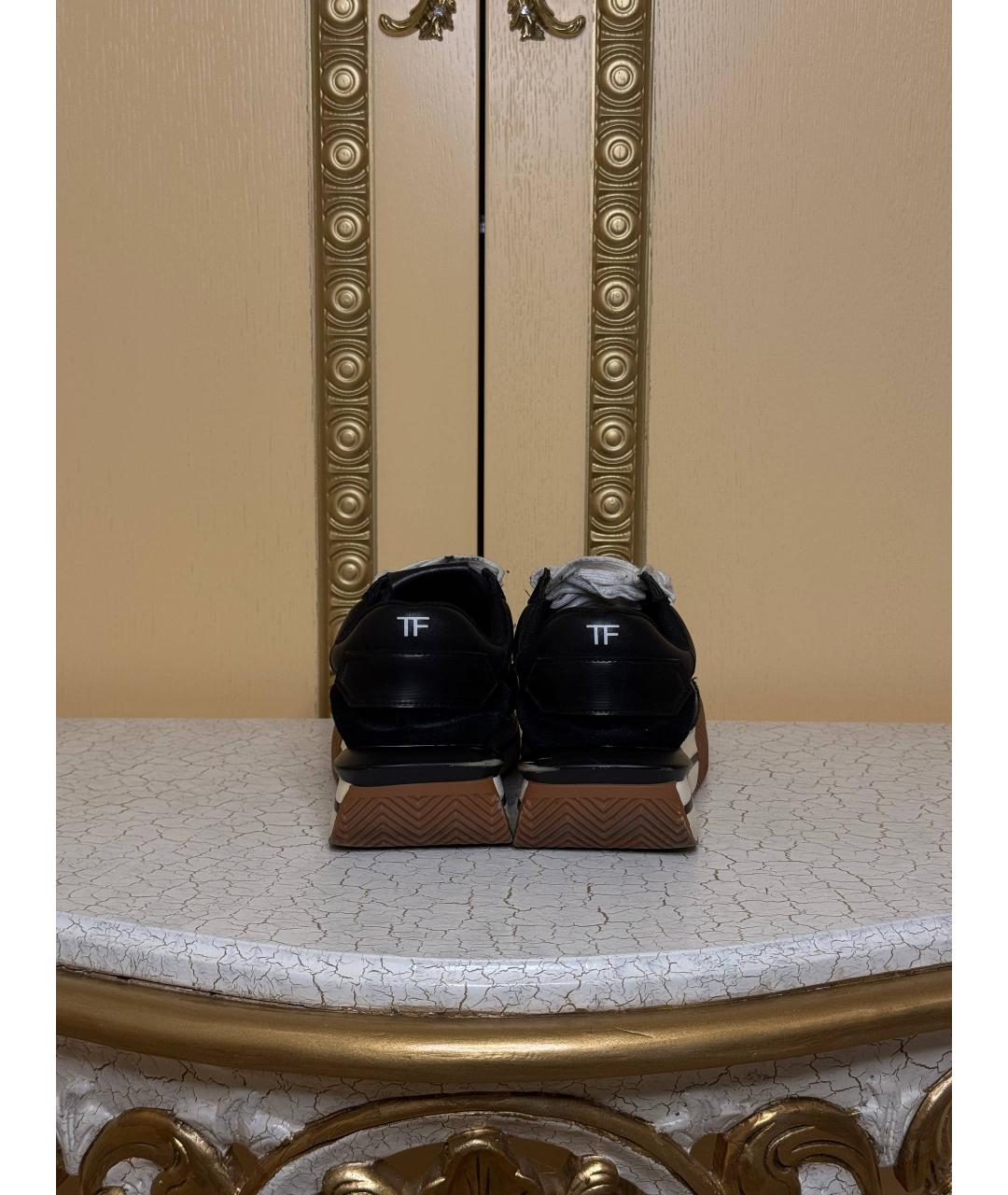 TOM FORD Черные текстильные кроссовки, фото 3