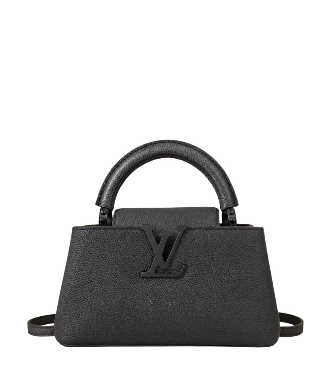 LOUIS VUITTON Черная кожаная сумка тоут, фото 1
