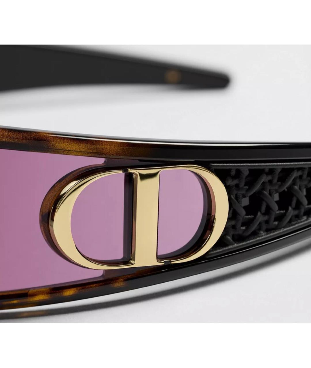 CHRISTIAN DIOR Коричневые пластиковые солнцезащитные очки, фото 3