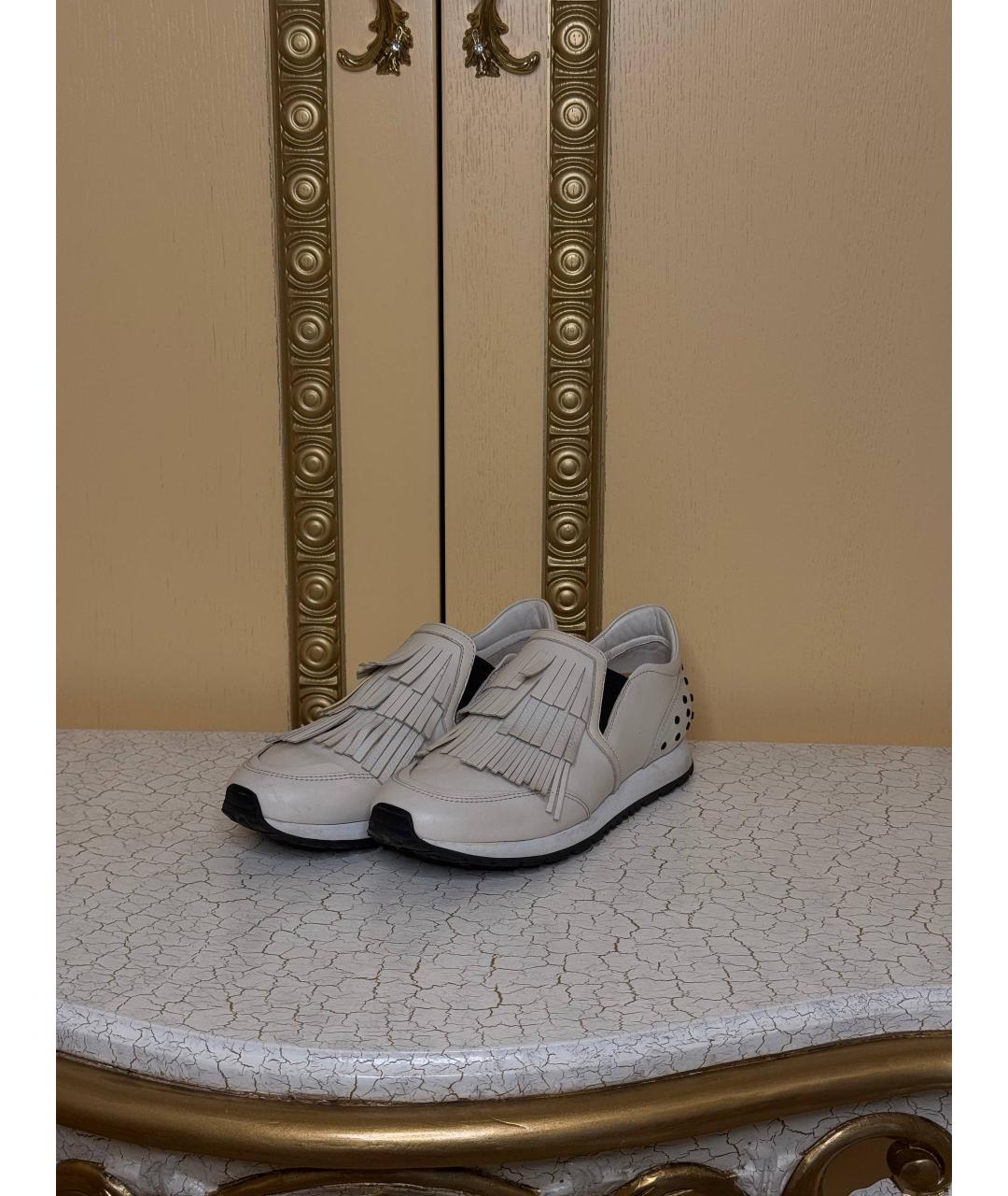 TOD'S Серые кожаные кроссовки, фото 2
