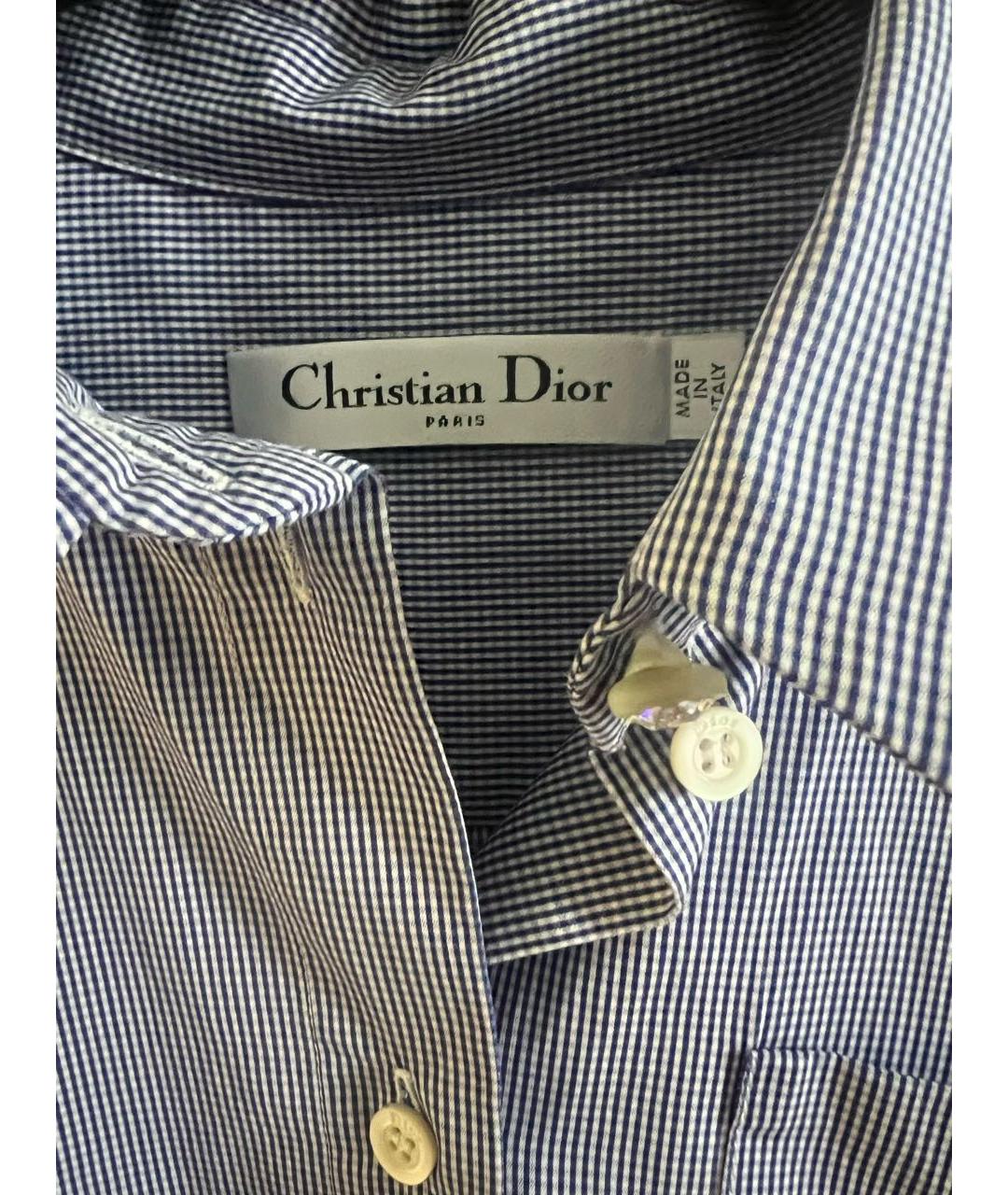 CHRISTIAN DIOR Синяя хлопковая рубашка, фото 3