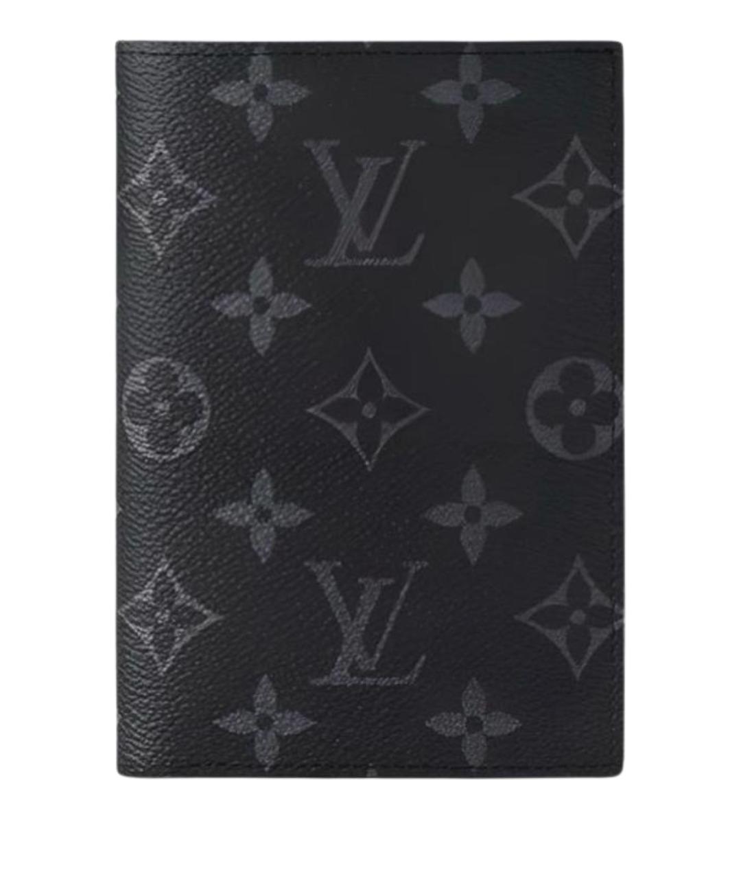 LOUIS VUITTON Черный кожаный кардхолдер, фото 1