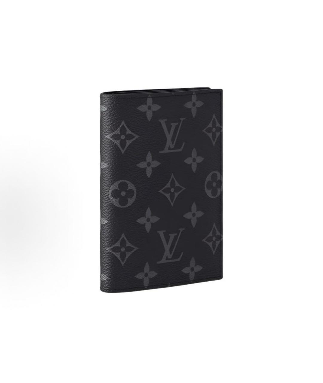 LOUIS VUITTON Черный кожаный кардхолдер, фото 2