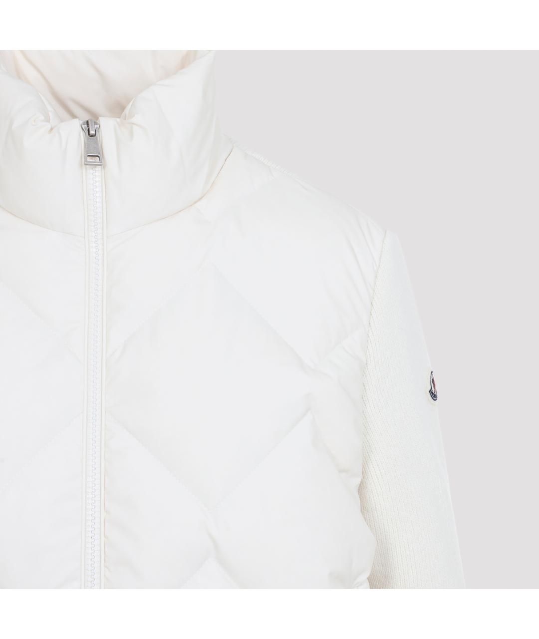 MONCLER Белая полиэстеровая куртка, фото 4