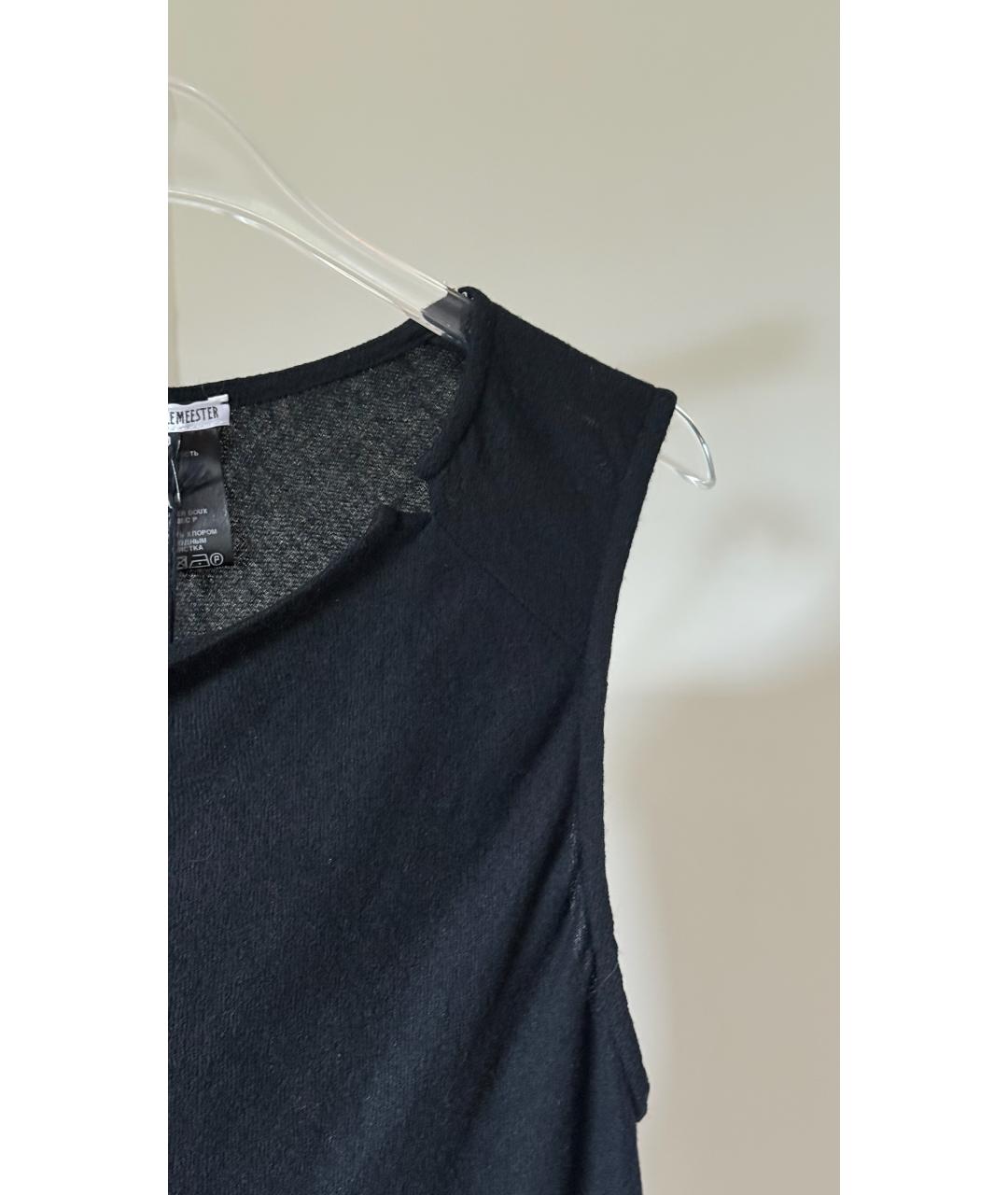 ANN DEMEULEMEESTER Черное шерстяное вечернее платье, фото 6