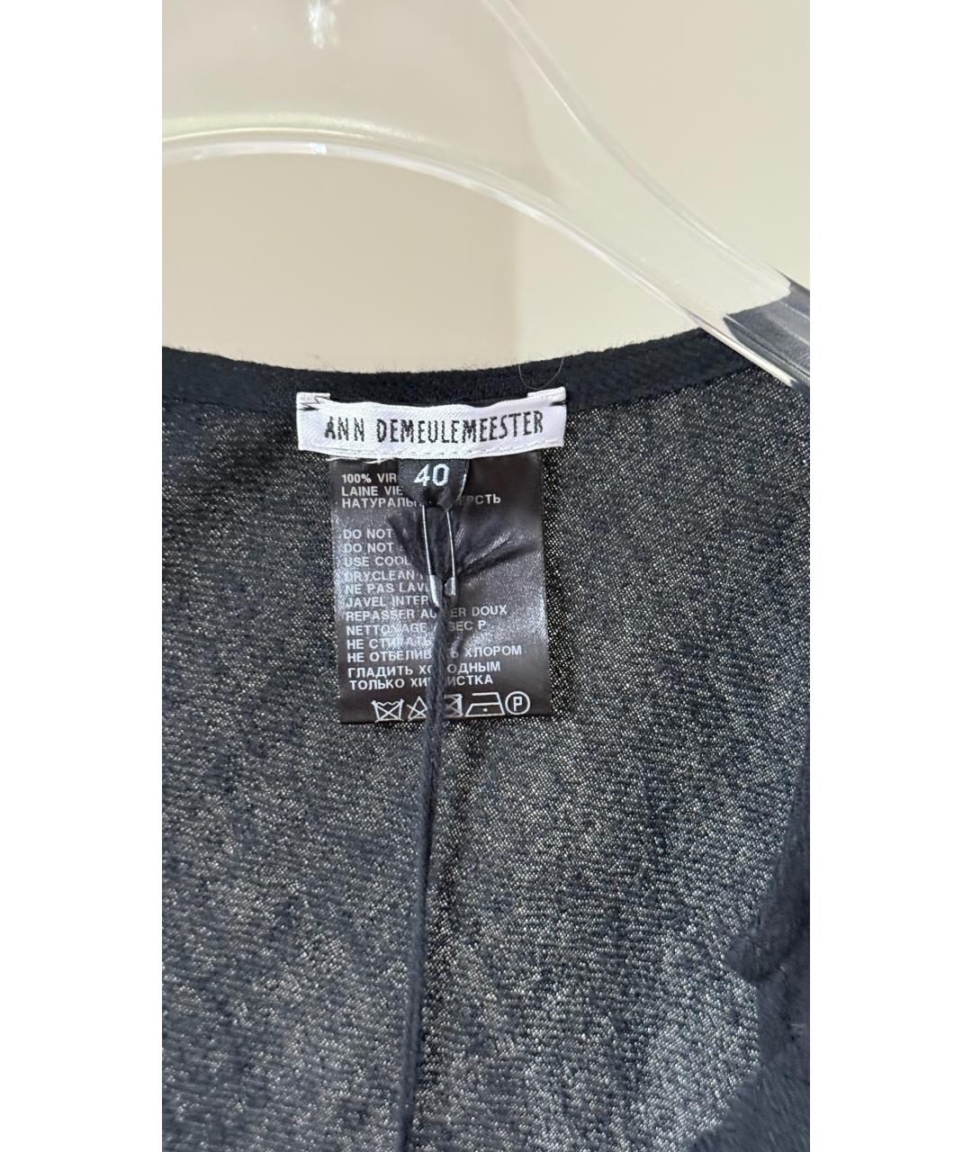 ANN DEMEULEMEESTER Черное шерстяное вечернее платье, фото 7