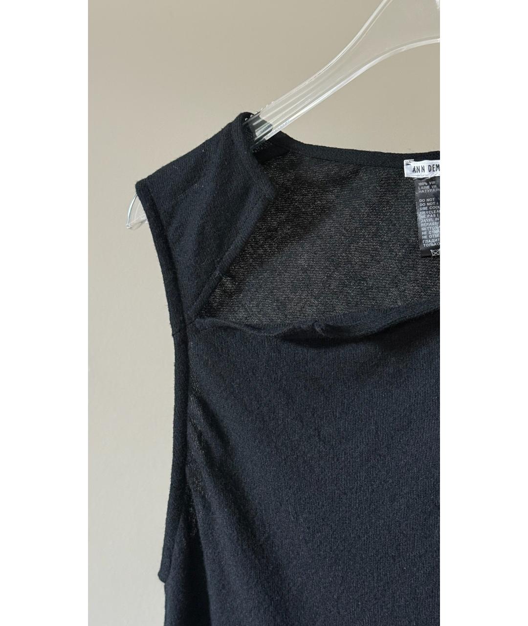 ANN DEMEULEMEESTER Черное шерстяное вечернее платье, фото 5