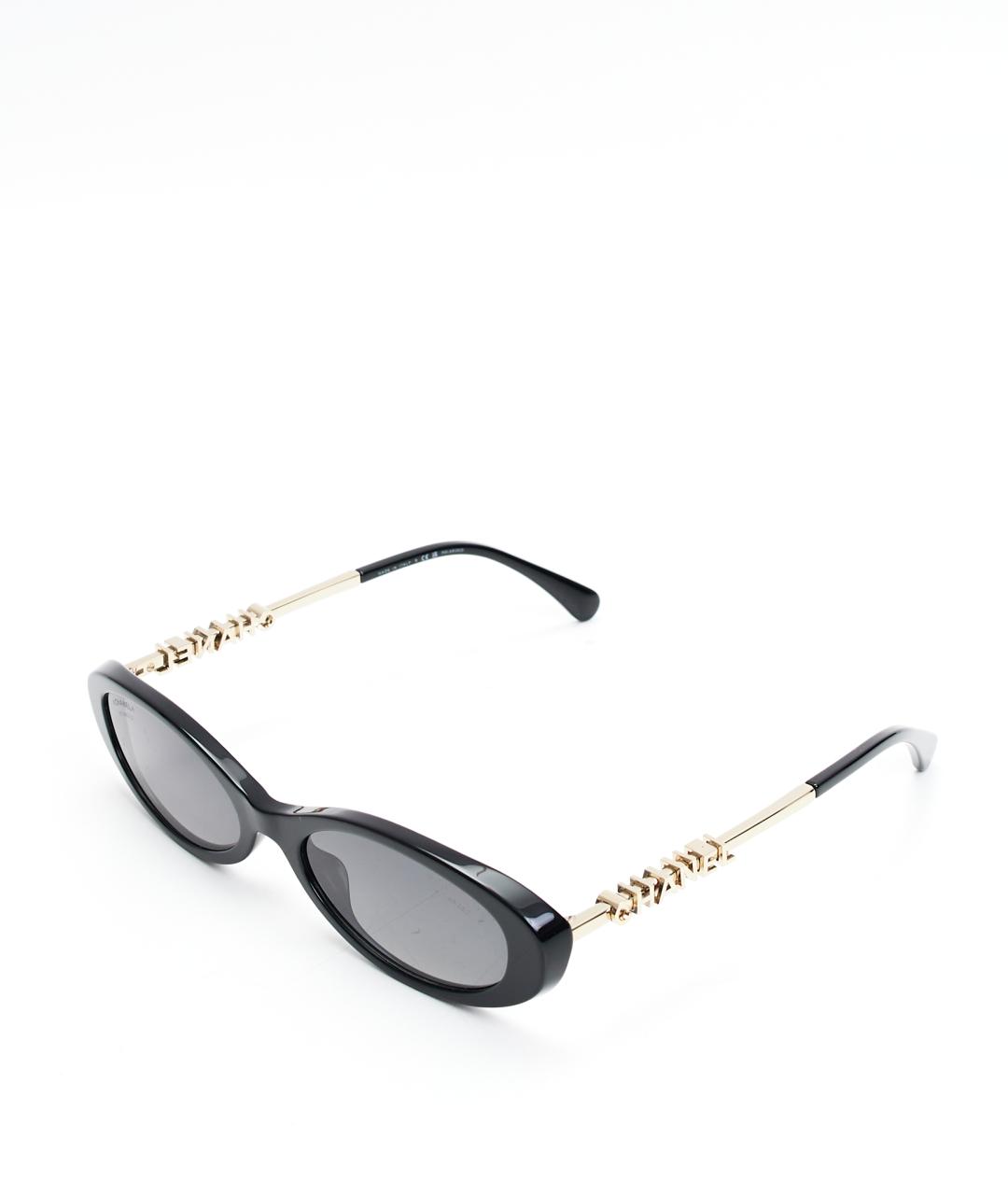 CHANEL Черные пластиковые солнцезащитные очки, фото 2