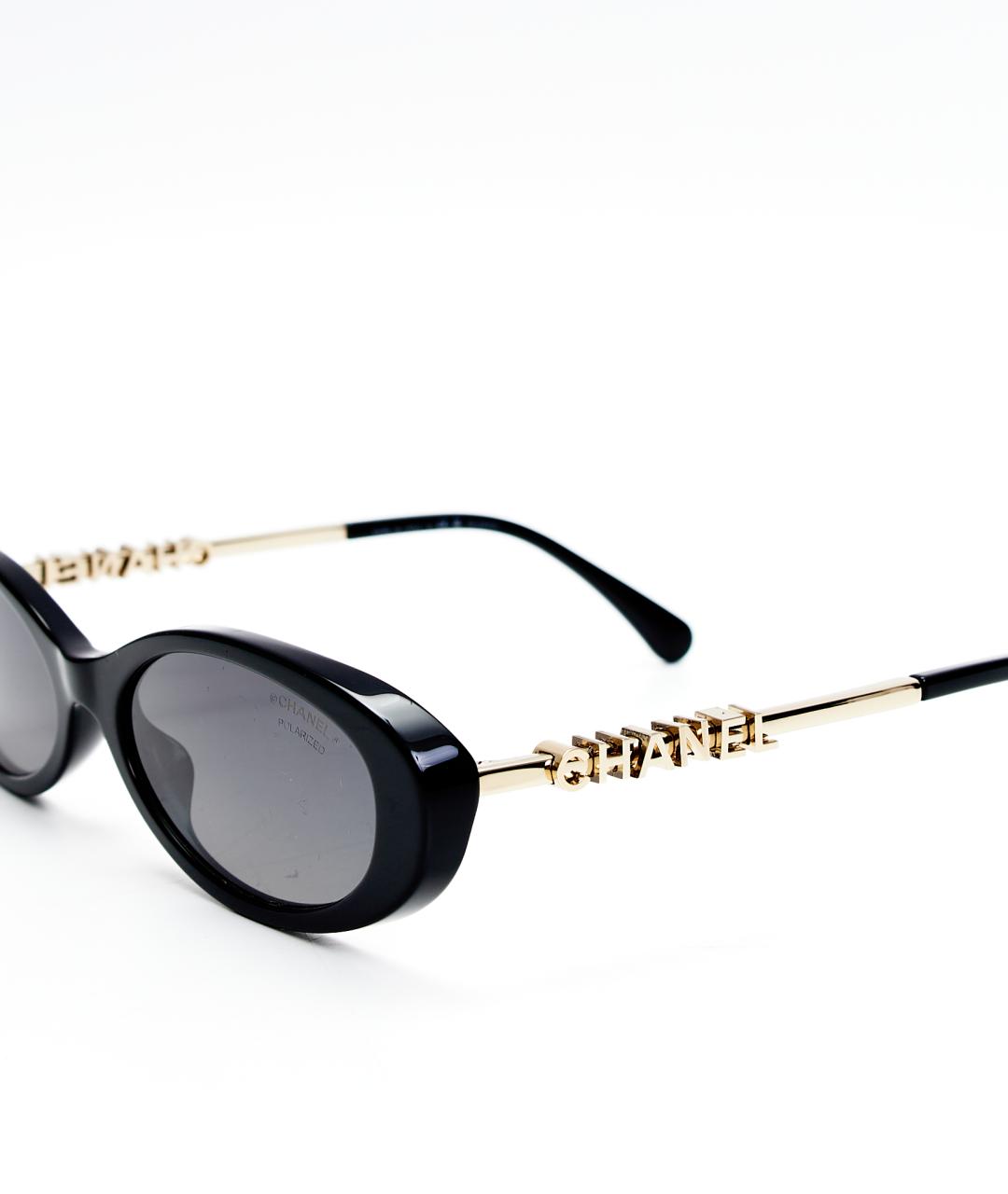 CHANEL Черные пластиковые солнцезащитные очки, фото 4