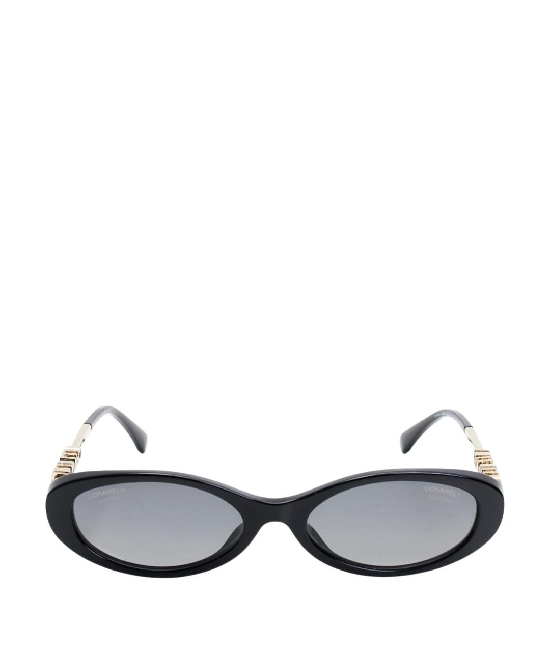 CHANEL Черные пластиковые солнцезащитные очки, фото 1