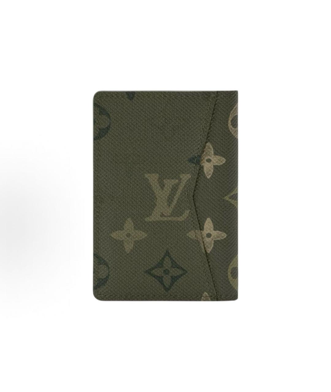 LOUIS VUITTON Хаки кожаный кардхолдер, фото 3