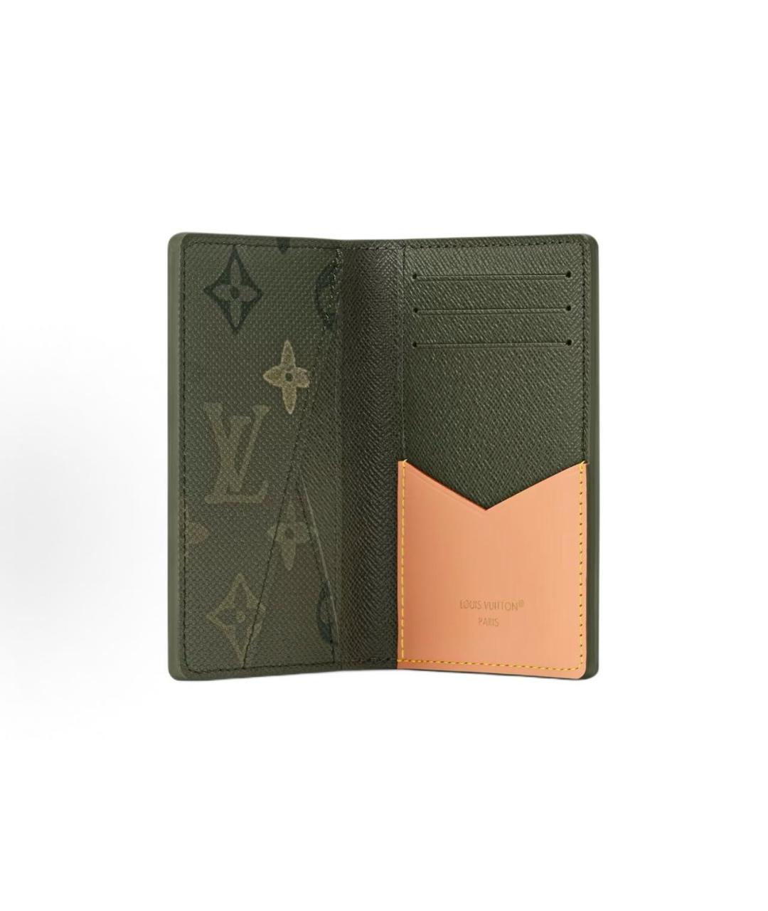 LOUIS VUITTON Хаки кожаный кардхолдер, фото 4