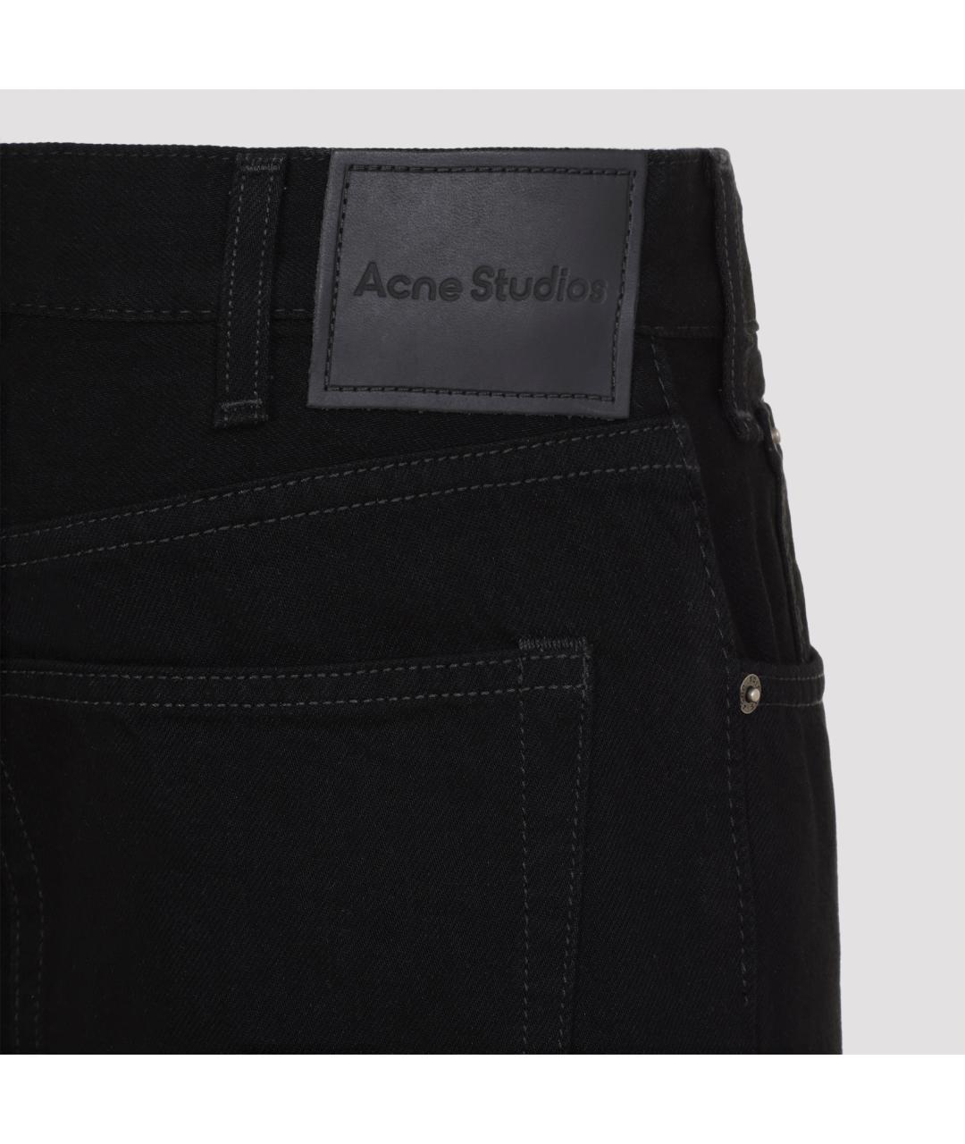 ACNE STUDIOS Черные хлопко-эластановые прямые джинсы, фото 3