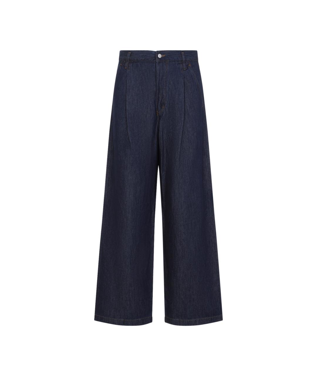 DRIES VAN NOTEN Синие хлопковые прямые джинсы, фото 1
