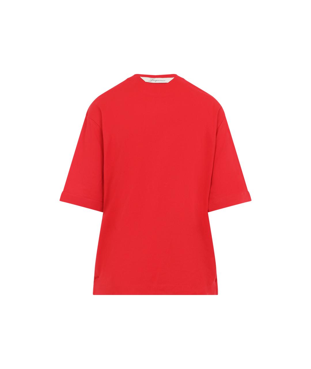 JACQUEMUS Красная полиэстеровая футболка, фото 2