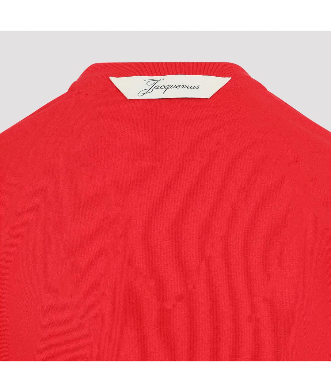 JACQUEMUS Красная полиэстеровая футболка, фото 3
