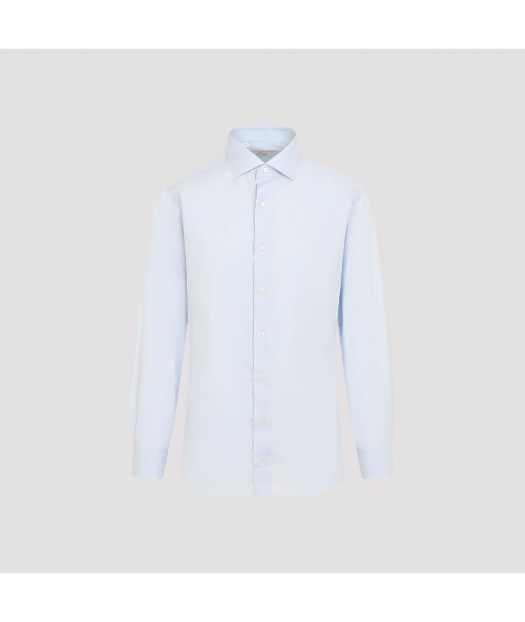 BRIONI Голубая хлопковая классическая рубашка, фото 2