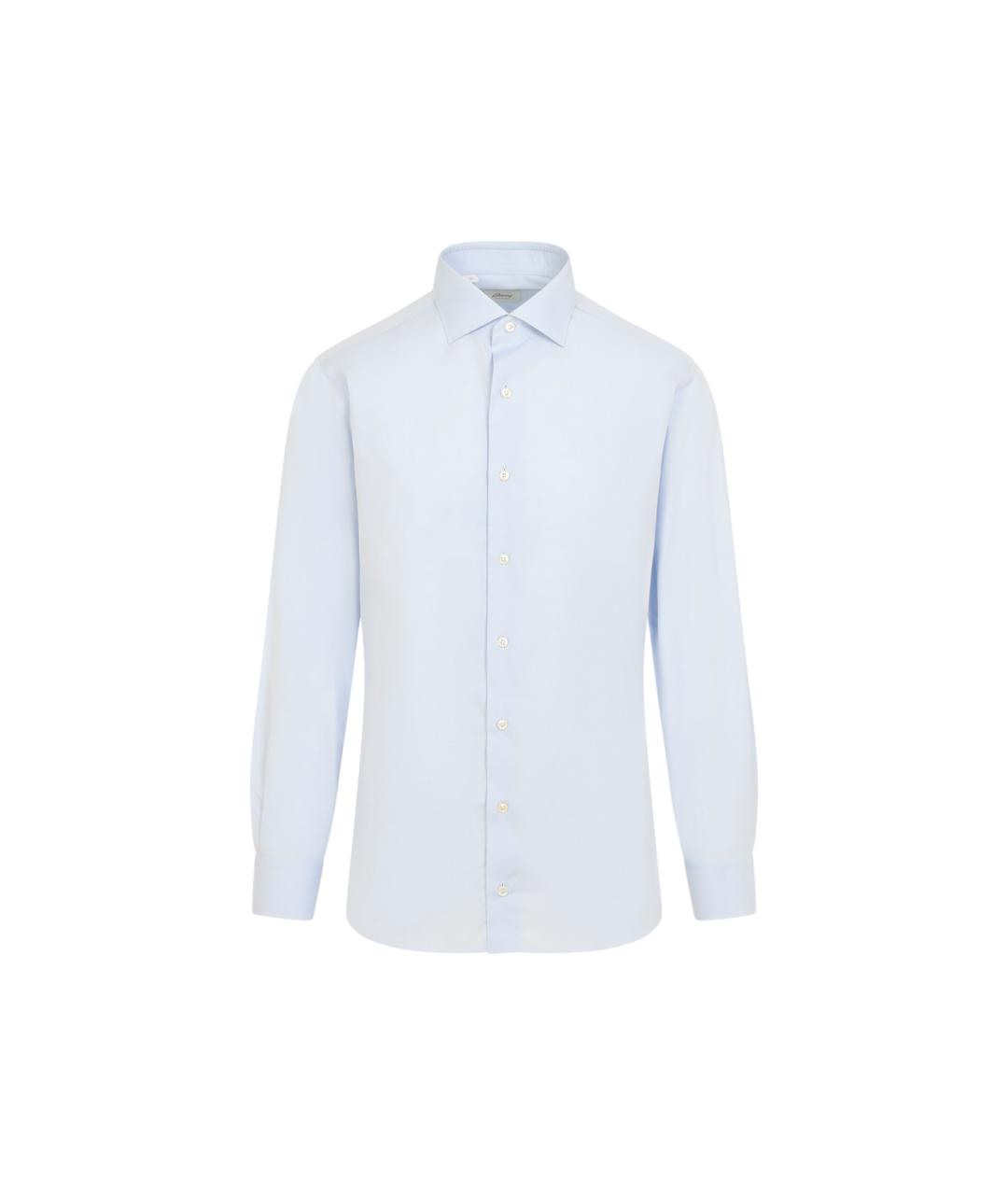 BRIONI Голубая хлопковая классическая рубашка, фото 1