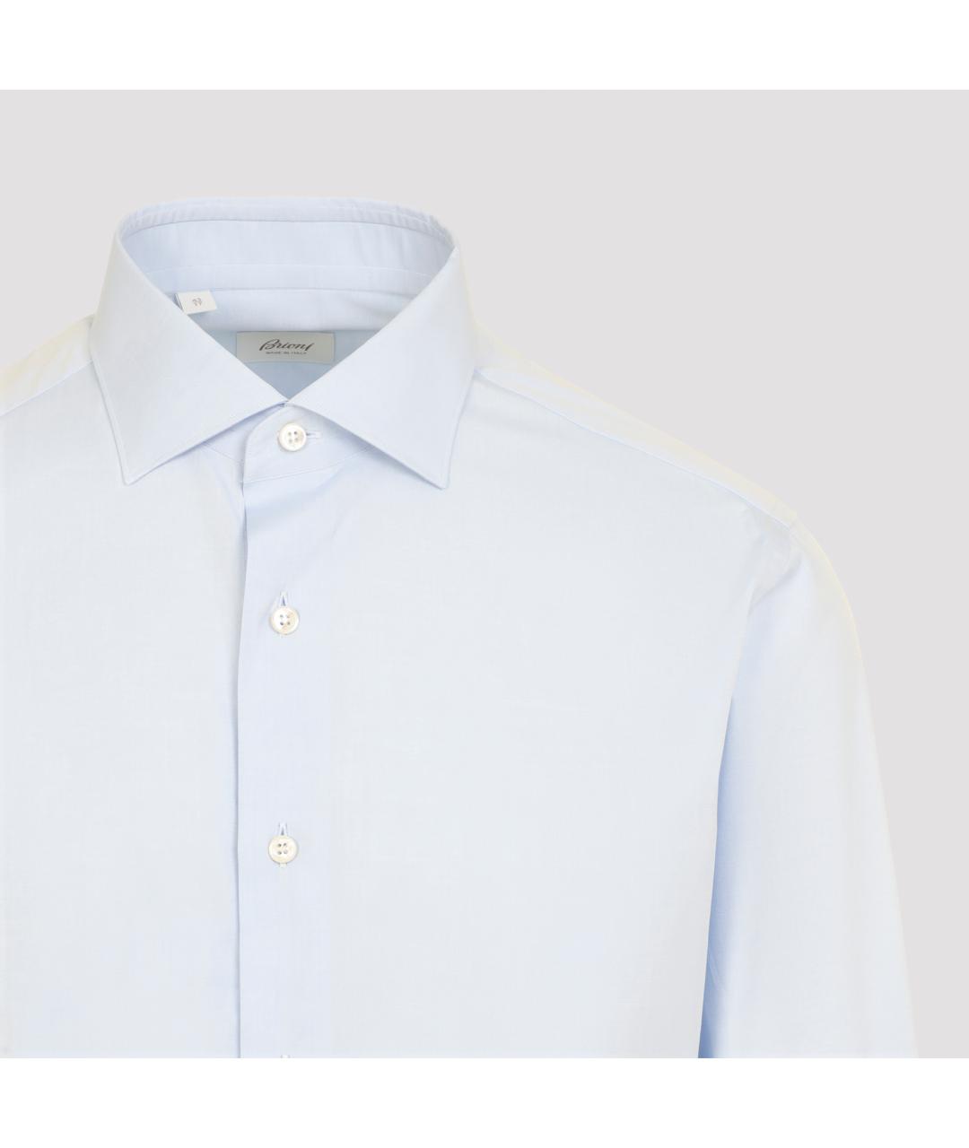 BRIONI Голубая хлопковая классическая рубашка, фото 4