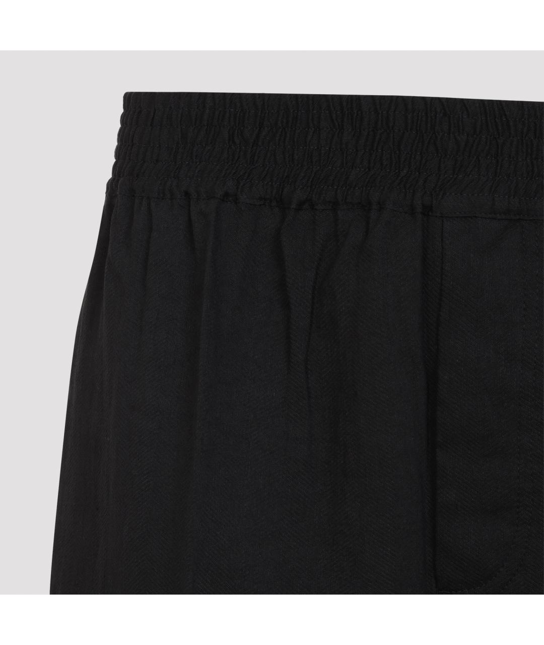 JACQUEMUS Черные льняные повседневные брюки, фото 3