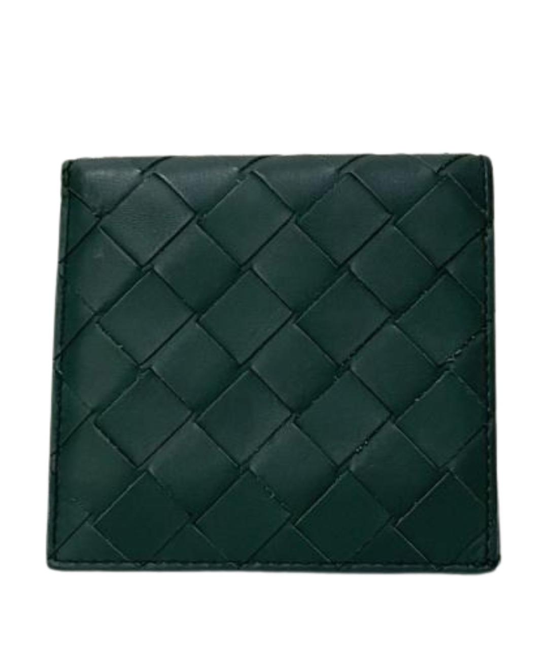 BOTTEGA VENETA Зеленый кожаный кошелек, фото 1