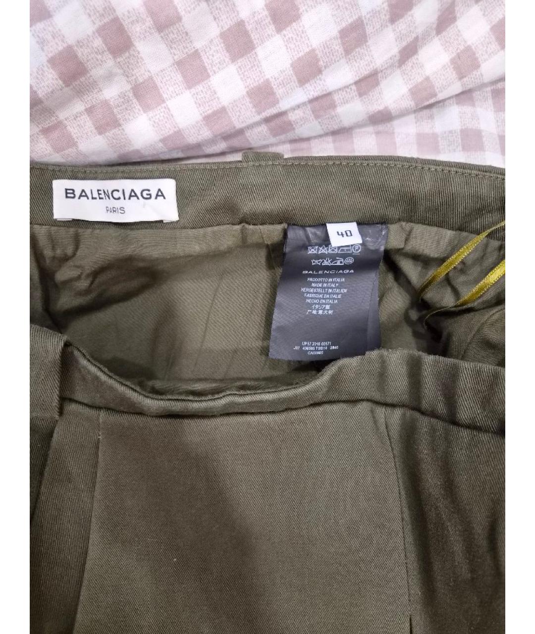 BALENCIAGA Хаки хлопковая юбка мини, фото 9