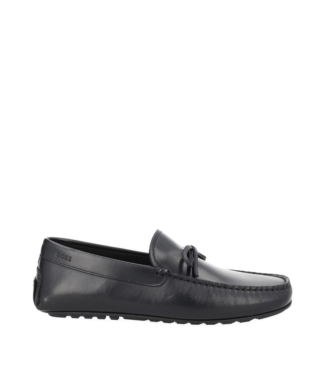 HUGO BOSS Черные кожаные мокасины, фото 1