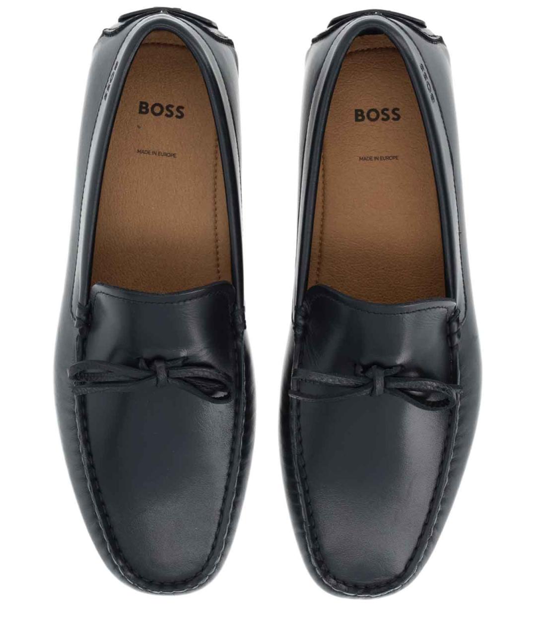HUGO BOSS Черные кожаные мокасины, фото 6