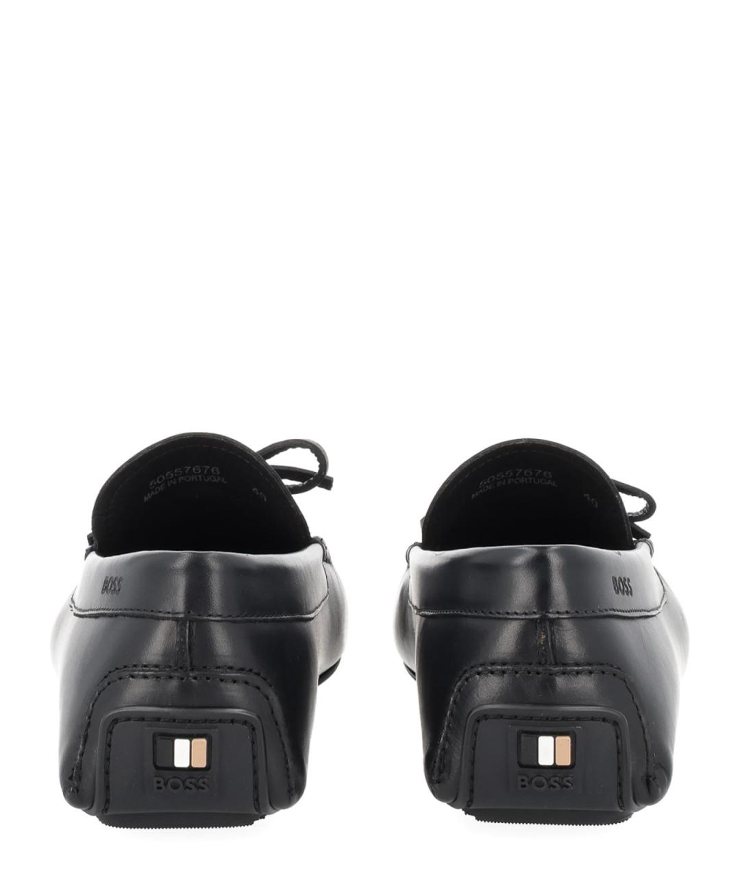 HUGO BOSS Черные кожаные мокасины, фото 4