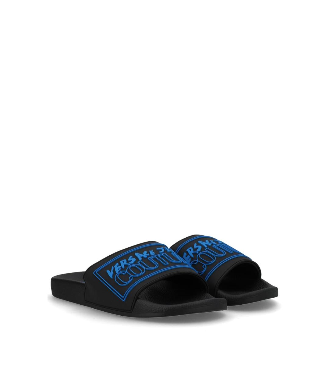 VERSACE JEANS COUTURE Черные резиновые шлепанцы, фото 2