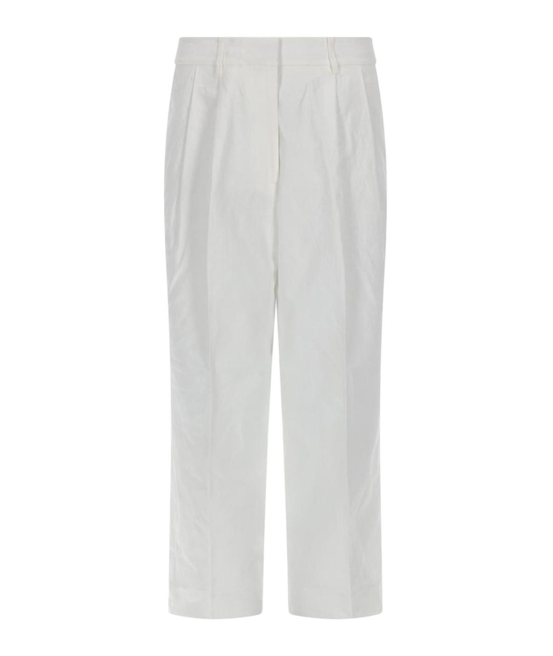 MICHAEL MICHAEL KORS Белые хлопковые прямые брюки, фото 1