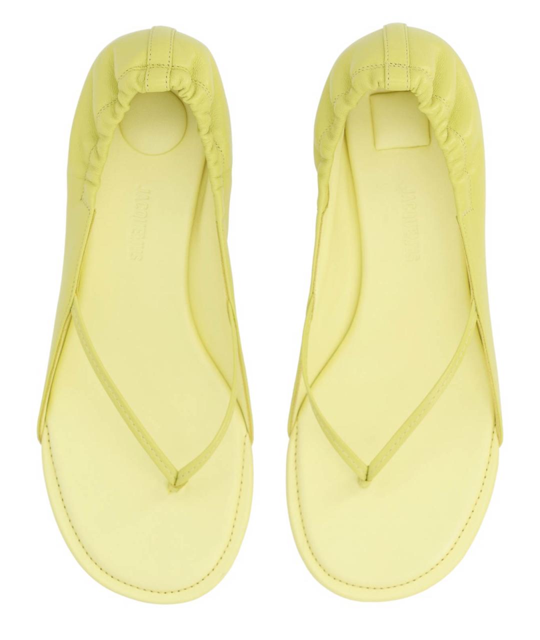 JACQUEMUS Желтые кожаные босоножки, фото 5