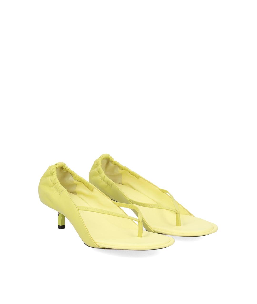 JACQUEMUS Желтые кожаные босоножки, фото 2