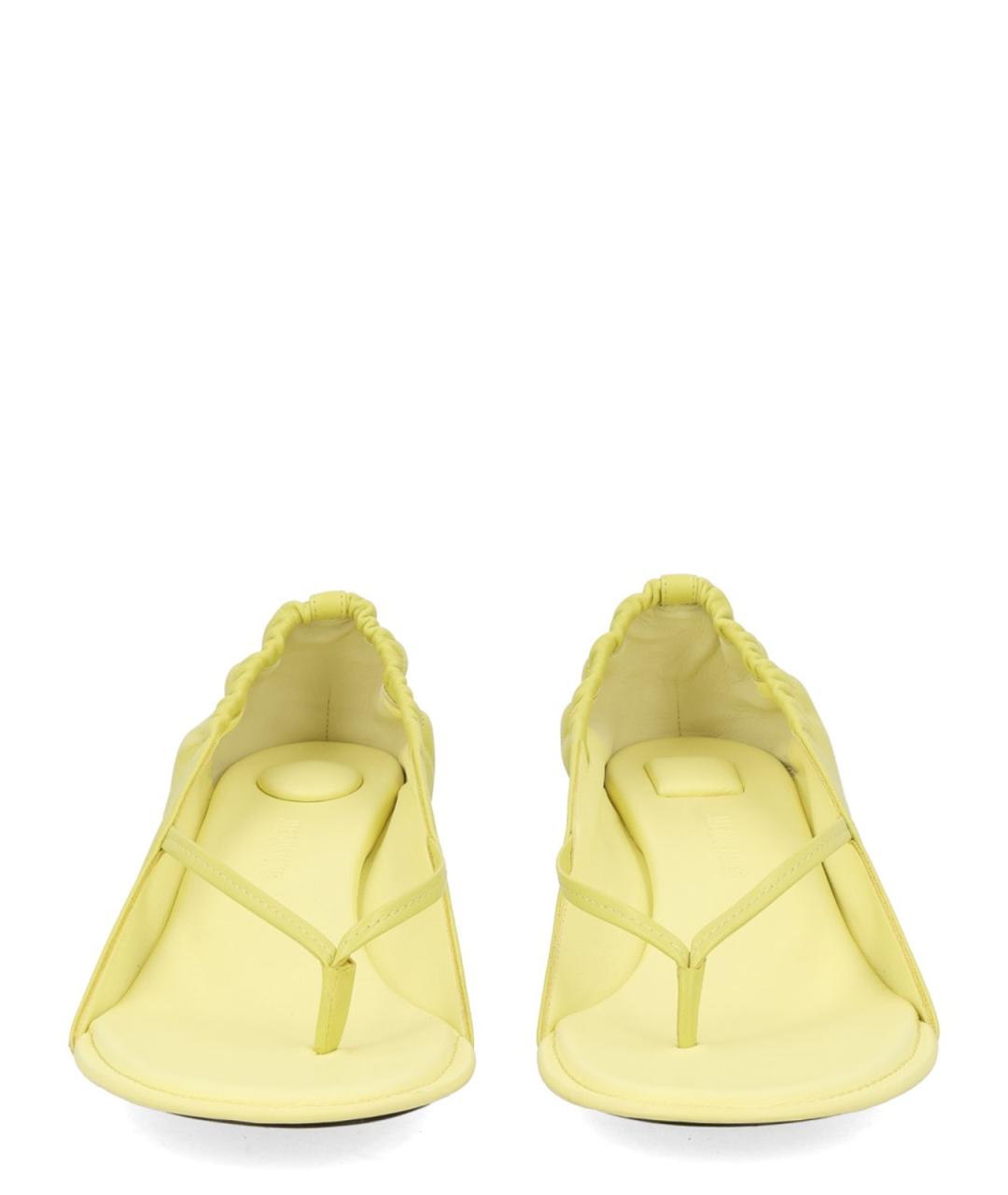 JACQUEMUS Желтые кожаные босоножки, фото 3