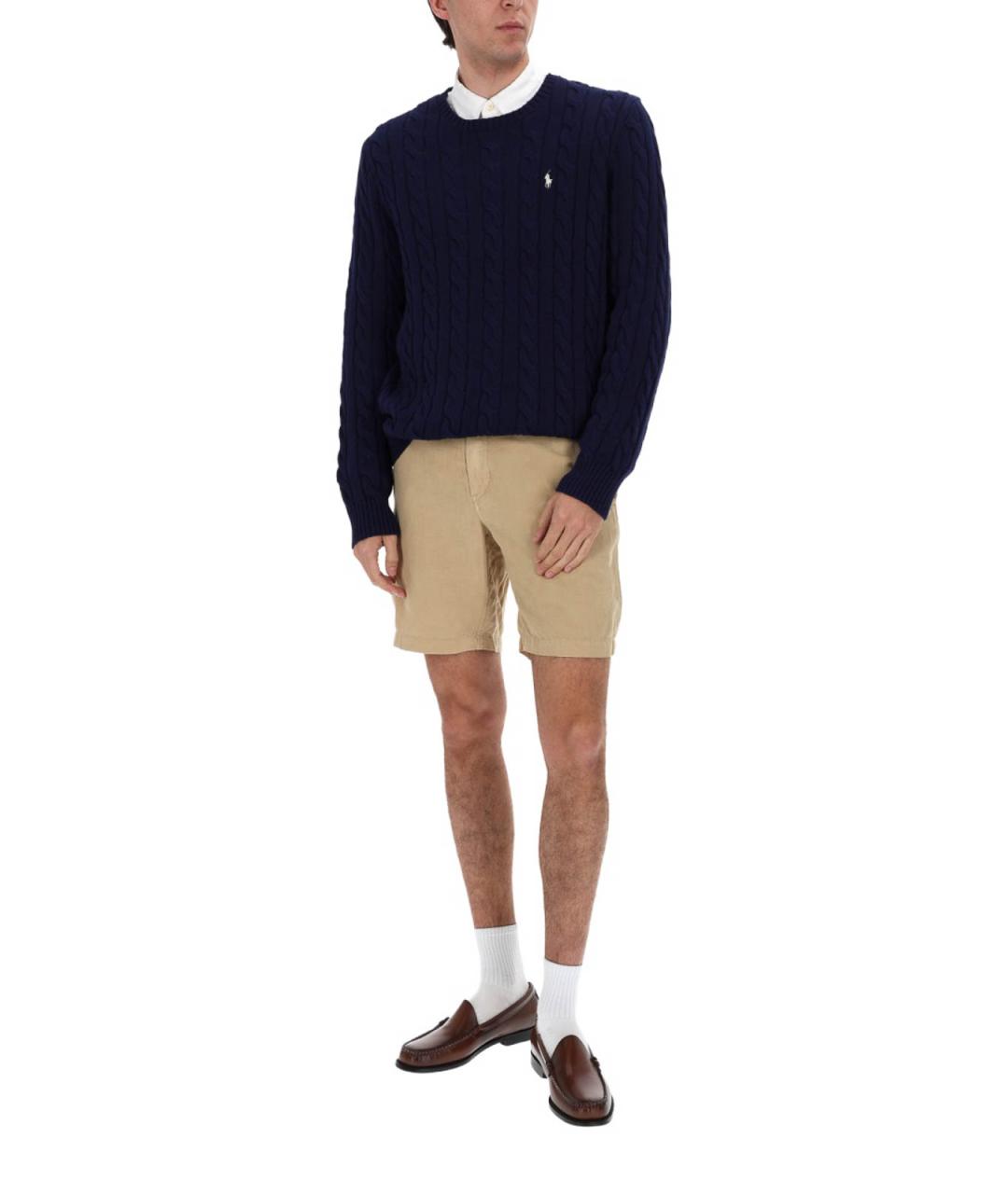 POLO RALPH LAUREN Бежевые хлопковые шорты, фото 2