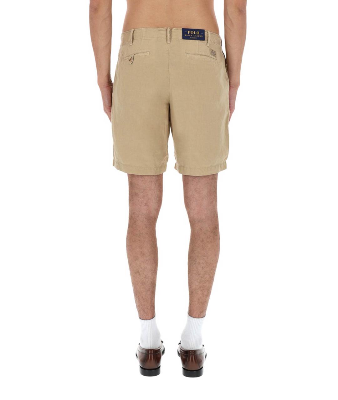 POLO RALPH LAUREN Бежевые хлопковые шорты, фото 4