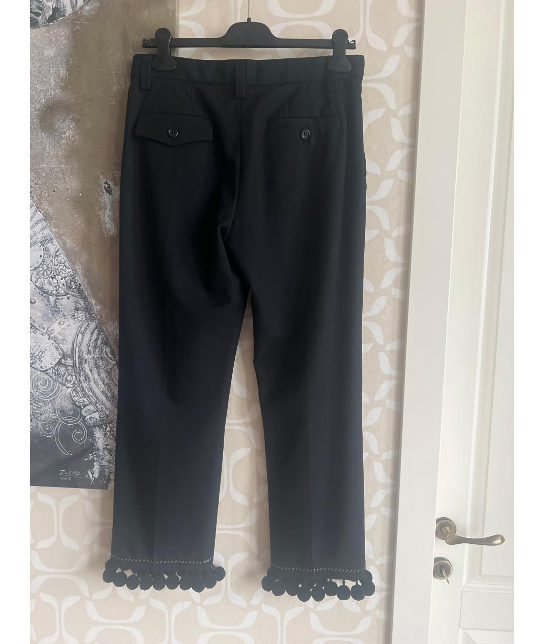 MARC JACOBS Черные шерстяные прямые брюки, фото 2
