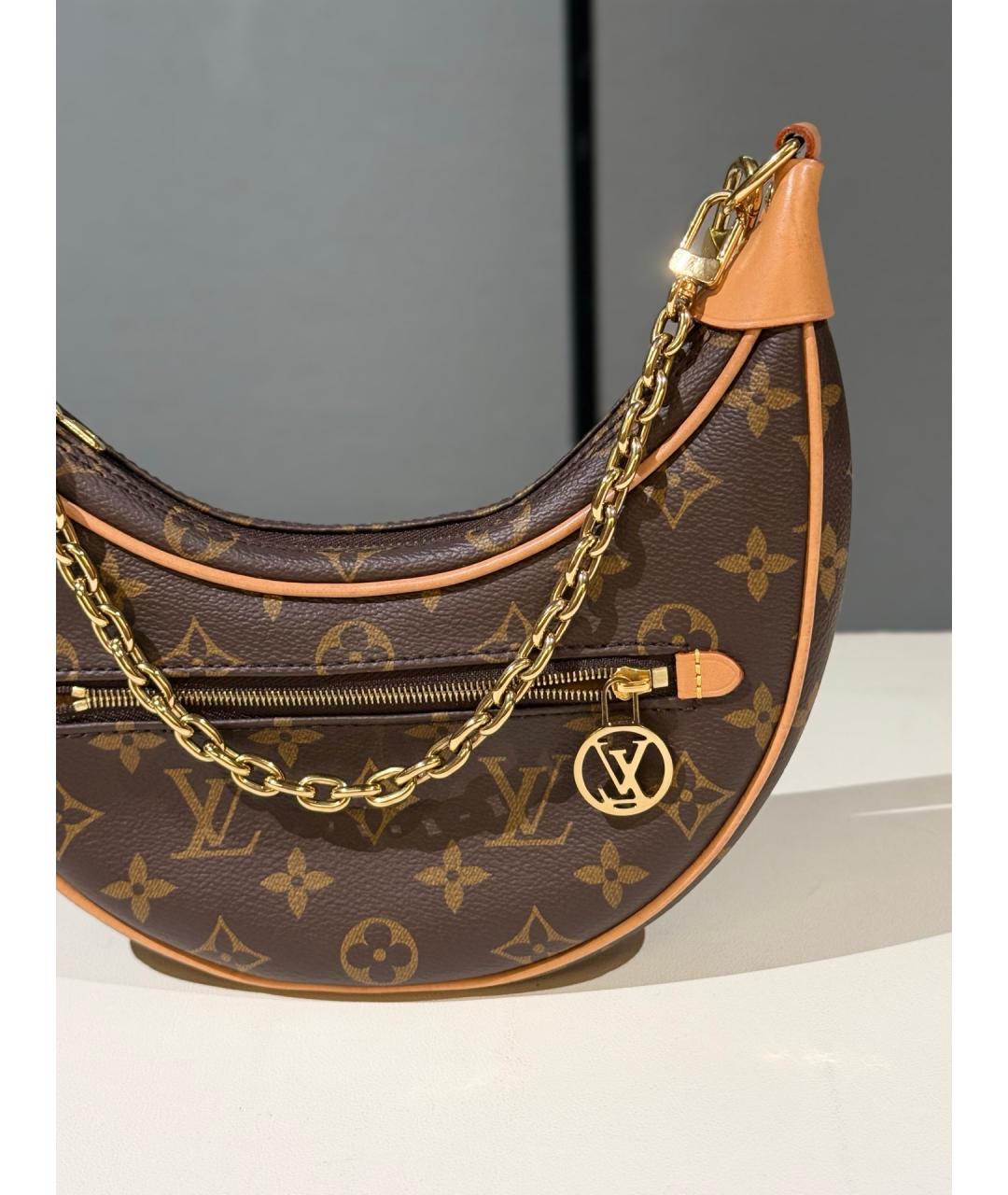 LOUIS VUITTON Коричневая сумка с короткими ручками из канвы, фото 2