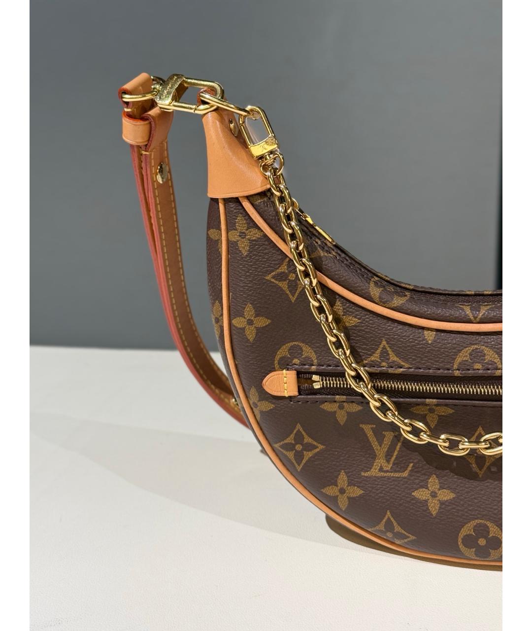 LOUIS VUITTON Коричневая сумка с короткими ручками из канвы, фото 3
