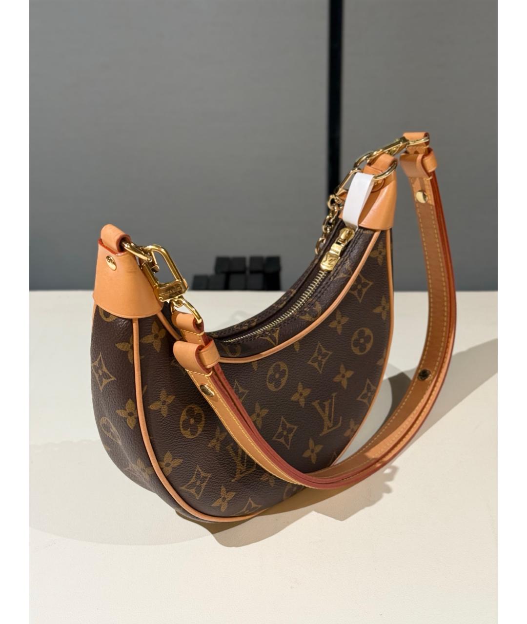 LOUIS VUITTON Коричневая сумка с короткими ручками из канвы, фото 5