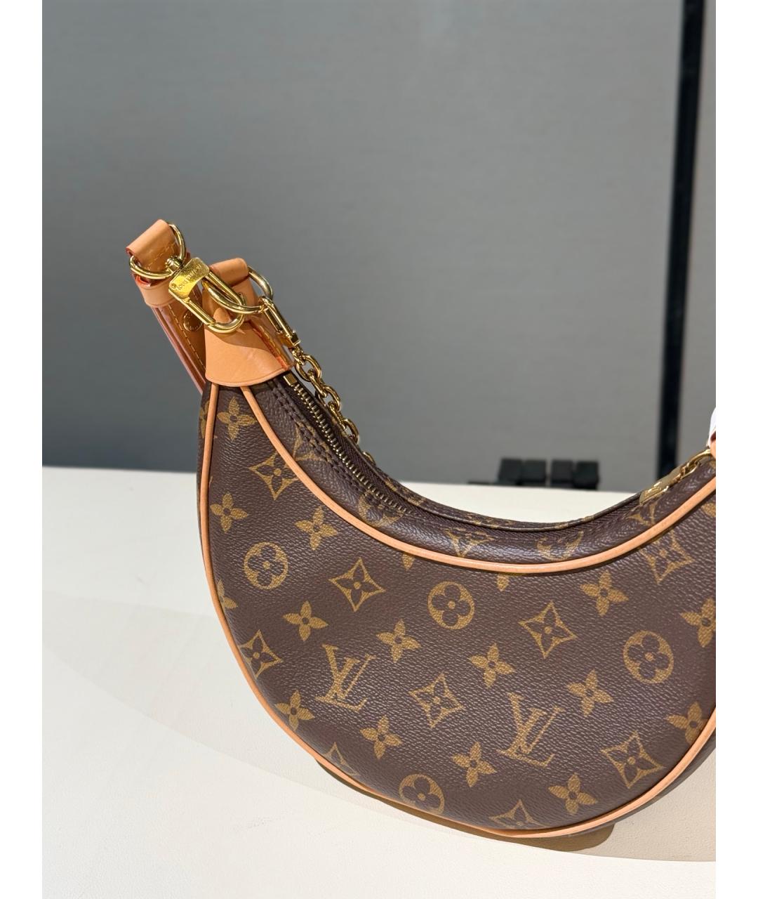 LOUIS VUITTON Коричневая сумка с короткими ручками из канвы, фото 6