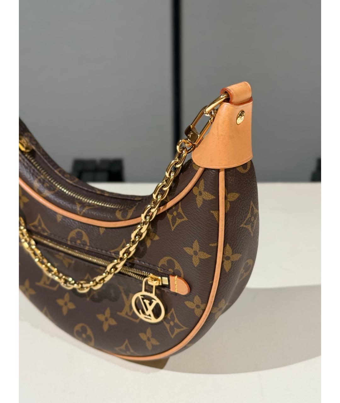 LOUIS VUITTON Коричневая сумка с короткими ручками из канвы, фото 4